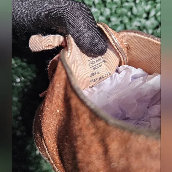 Coach Glittering Rose Gold Espadrilles - Picture 7 of 7